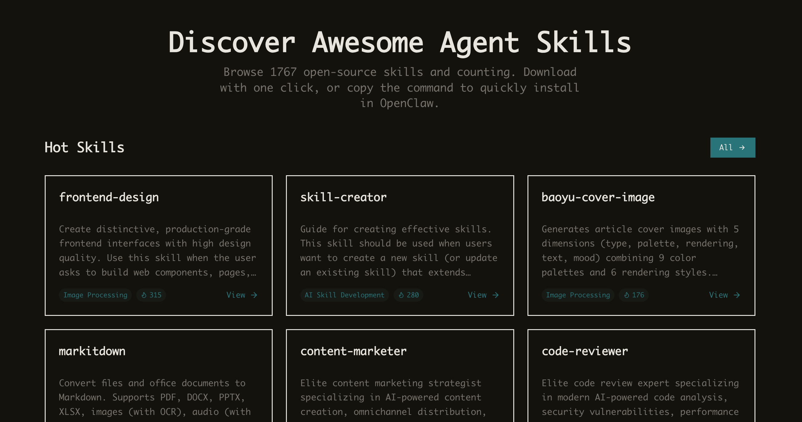 Open Skills - Discover Awesome Agent Skills
